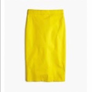 J.Crew No. 2 pencil skirt in yellow two-way stretch cotton Size 2